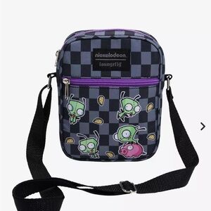 Loungefly Invader Zim Nickelodeon Purple and Black Crossbody Bag
